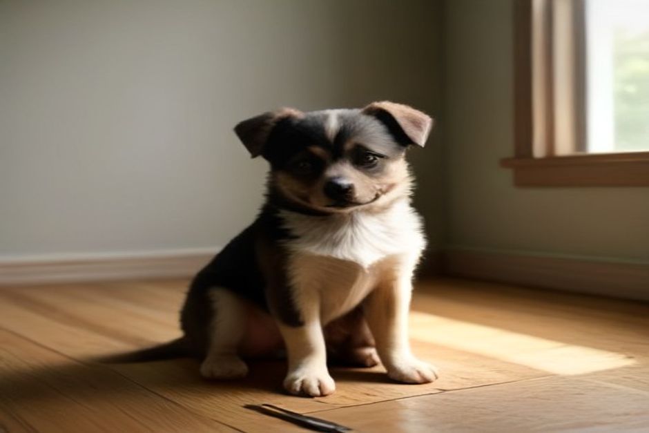 A puppy beside a measuring ruler β how big will my puppy get