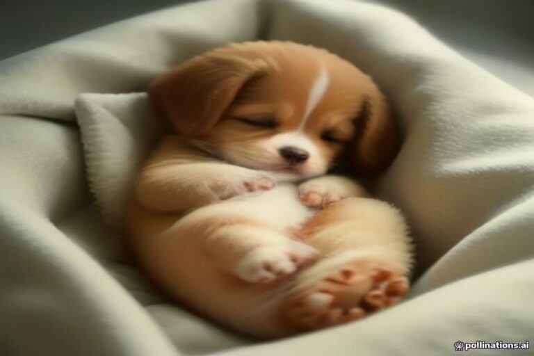A puppy sleeping and dreaming