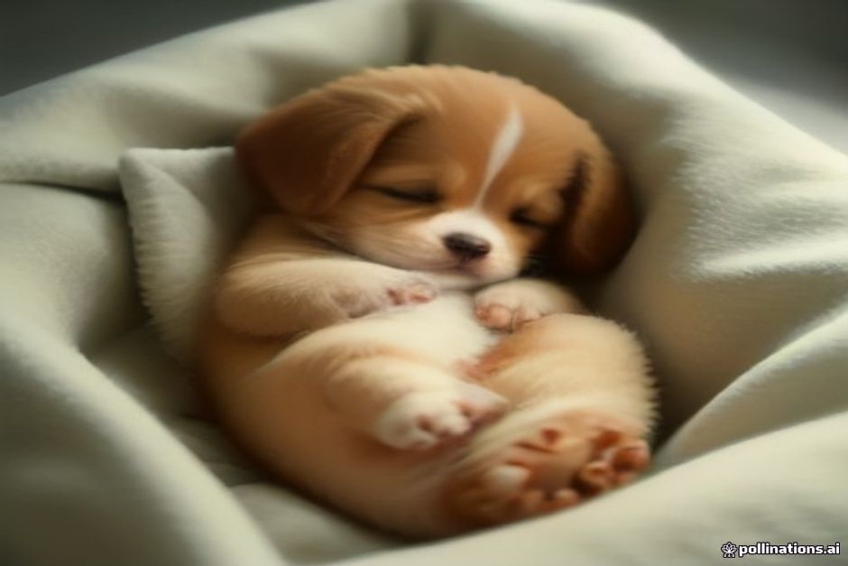 A puppy sleeping and dreaming